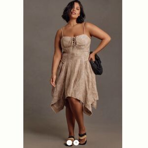 By Anthropologie Corset Lace-Up Seamed Mini Dress